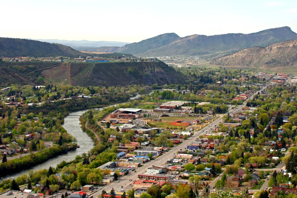 The Animas River winds through the town of Durango in southwestern Colorado